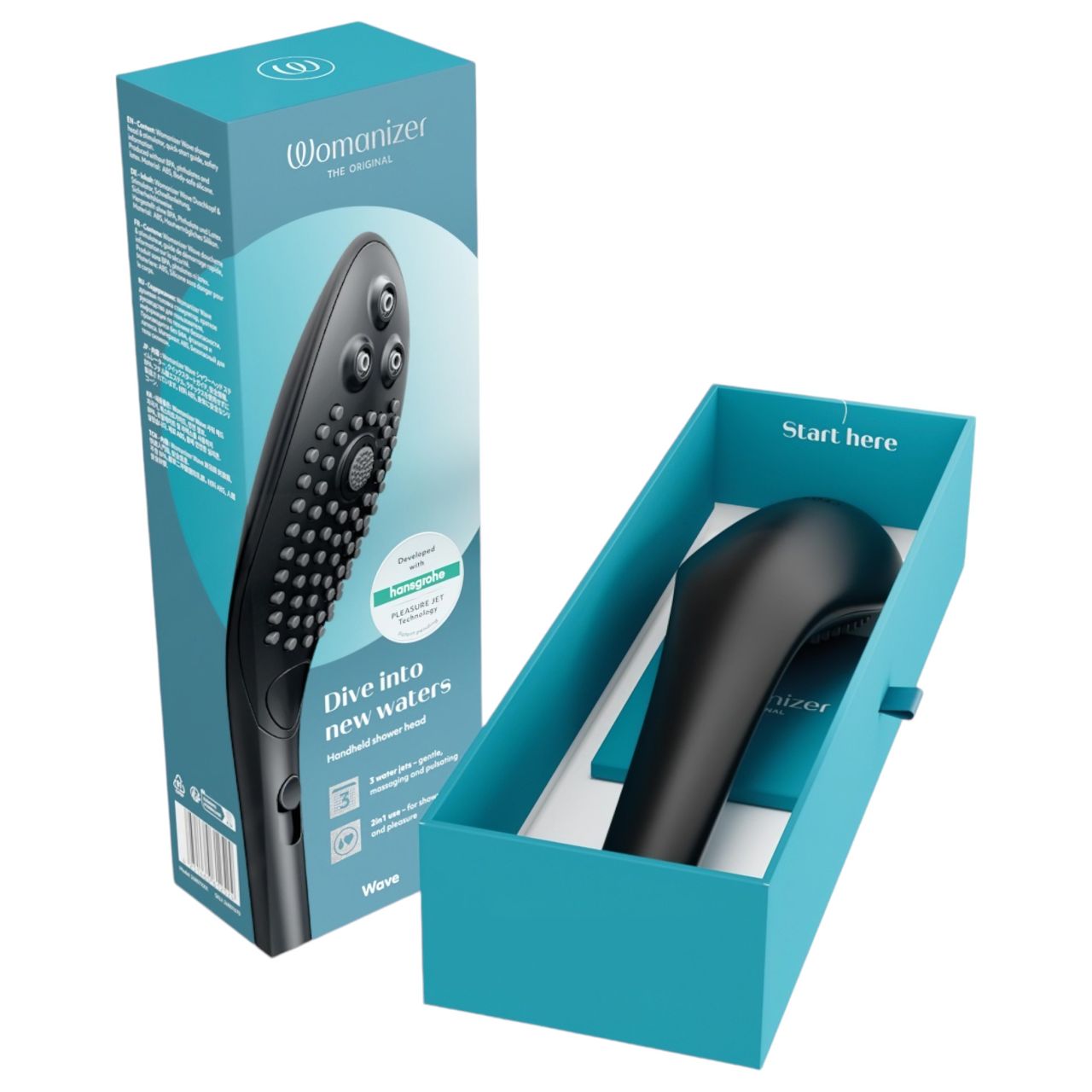 Womanizer Wave - masszírozó zuhanyfej (fekete) Womanizer Wave - masszírozó zuhanyfej (fekete)