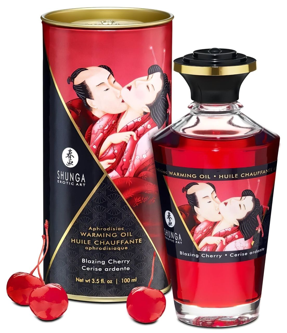 / Shunga - melegítő masszázsolaj - cseresznye (100ml)