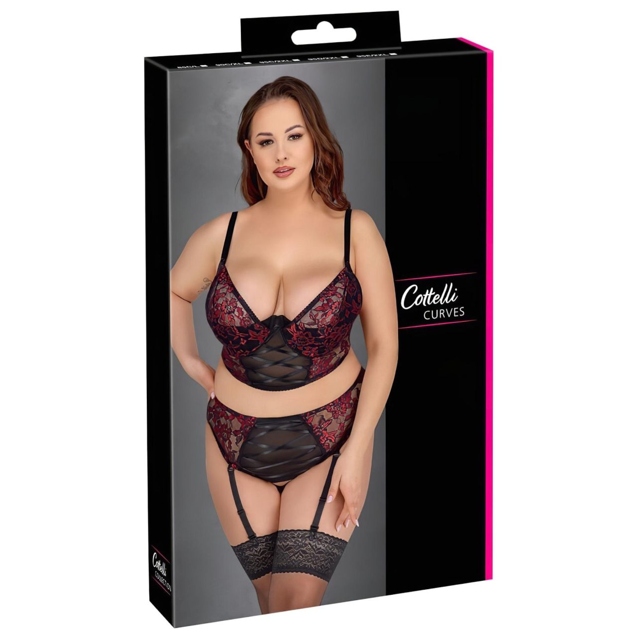 Cottelli Plus Size - melltartó szett (piros) Cottelli Plus Size - melltartó szett (piros)
