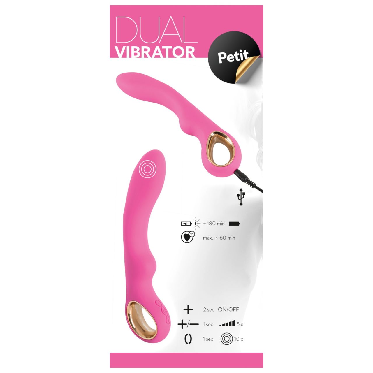 You2Toys - Dual Petit - akkus, 2 motoros vibrátor (pink)