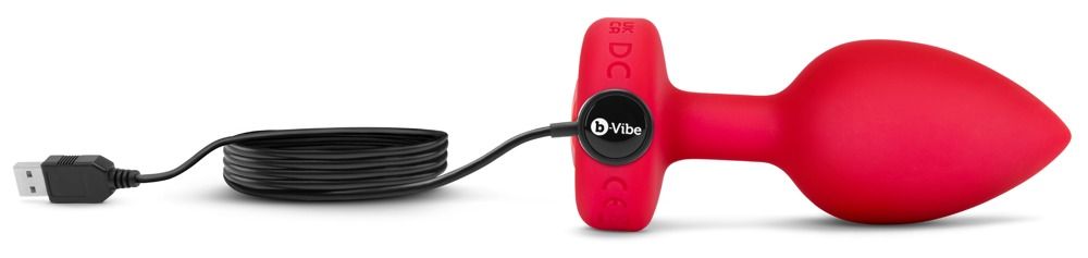 b-vibe heart - akkus, rádiós anál vibrátor (piros)