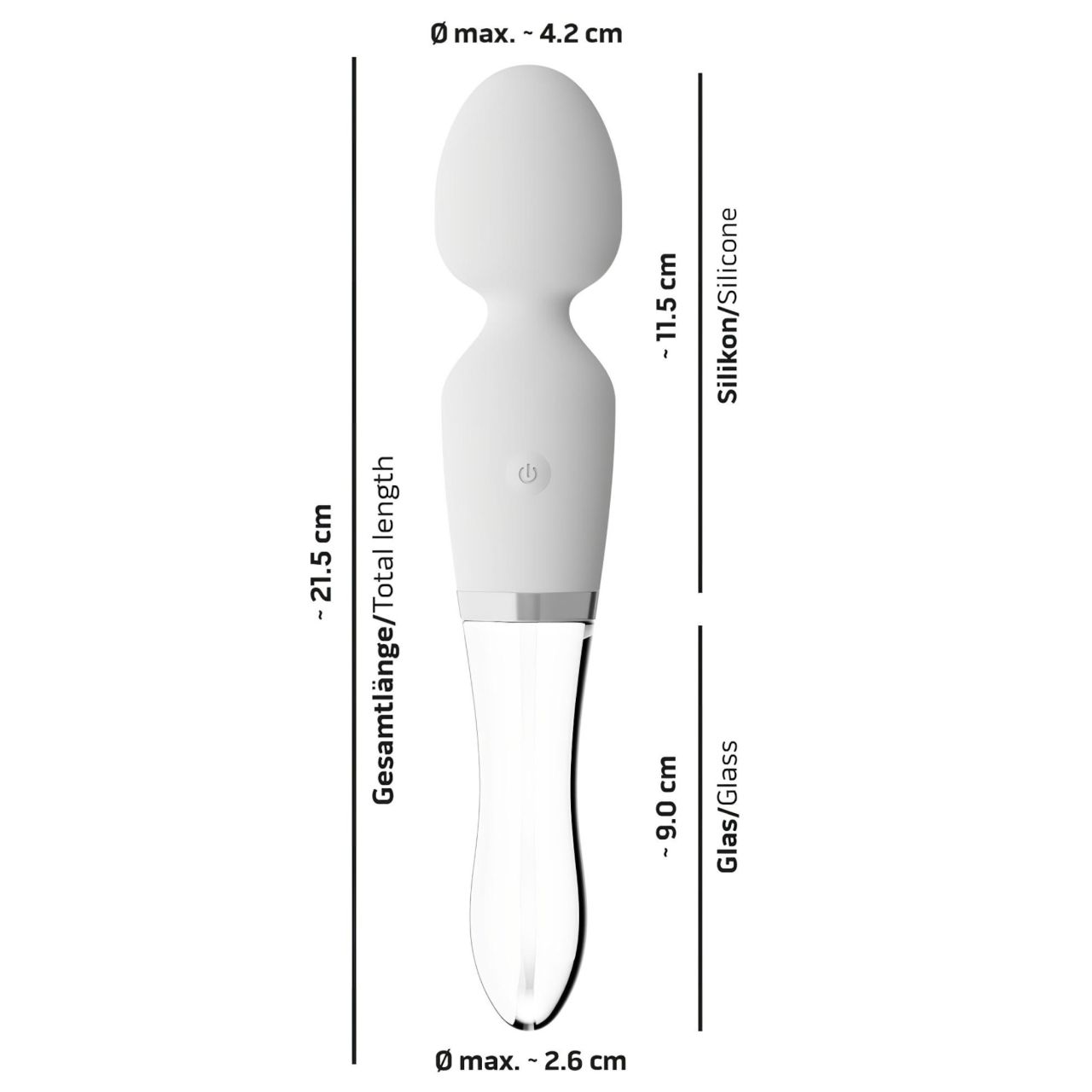 Liaison Wand - szilikon-üveg LED-es vibrátor (átlátszó) Liaison Wand - szilikon-üveg LED-es vibrátor (átlátszó)