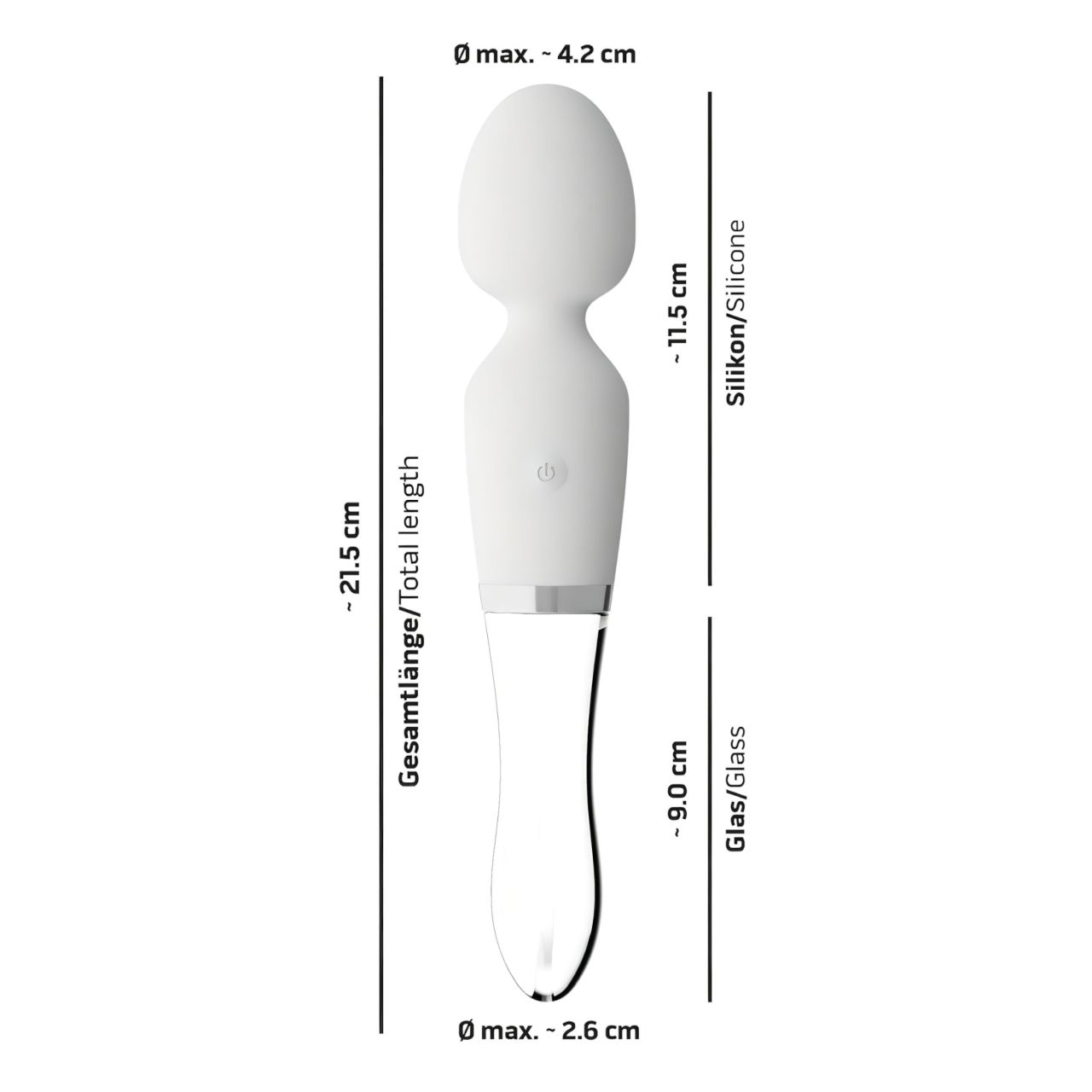 Liaison Wand - szilikon-üveg LED-es vibrátor (átlátszó) Liaison Wand - szilikon-üveg LED-es vibrátor (átlátszó)