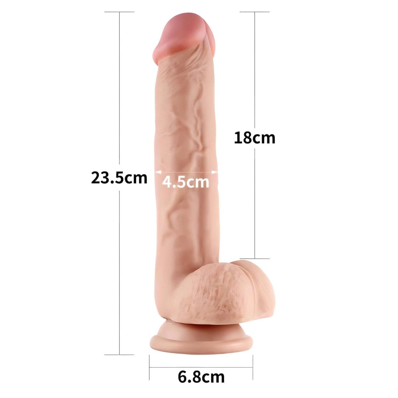 Lovetoy Sliding-Skin - kétrétegű dildó - 23cm (natúr)