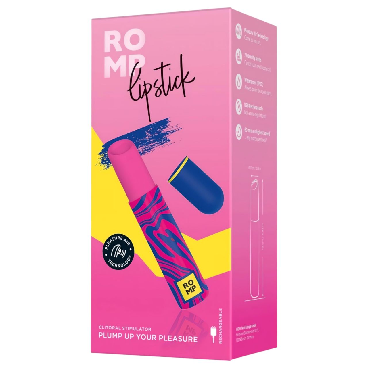 ROMP Lipstick - akkus léghullámos csiklóizgató (pink) ROMP Lipstick - akkus léghullámos csiklóizgató (pink)