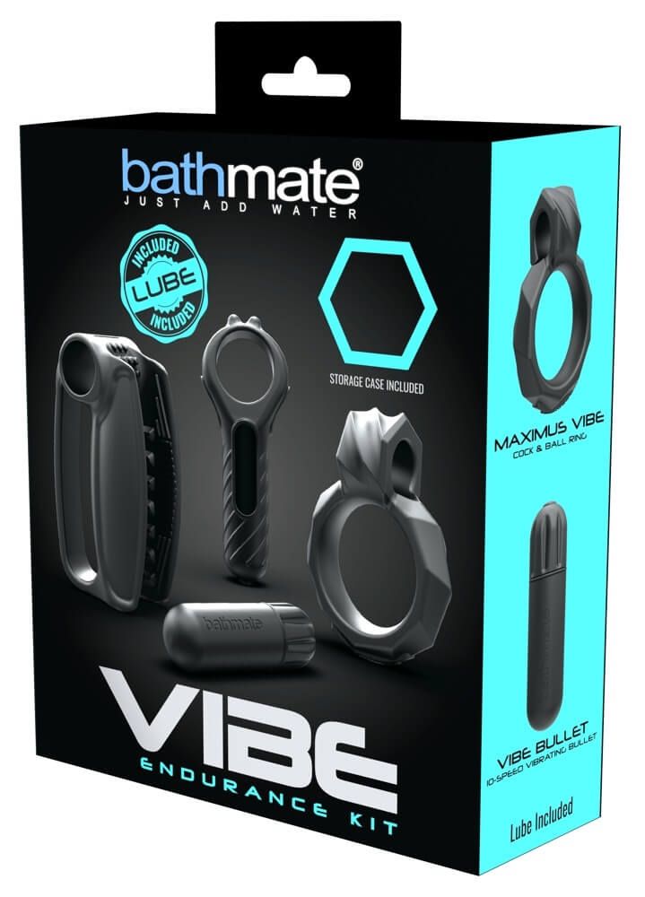 Bathmate Vibe Endurance - maszturbátor és péniszgyűrű szett (fekete)