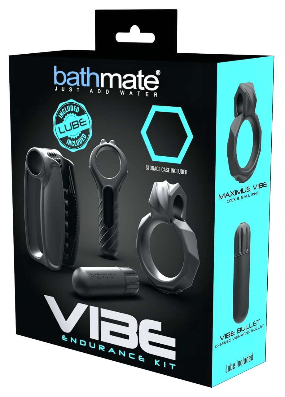 / Bathmate Vibe Endurance - maszturbátor és péniszgyűrű szett (fekete)