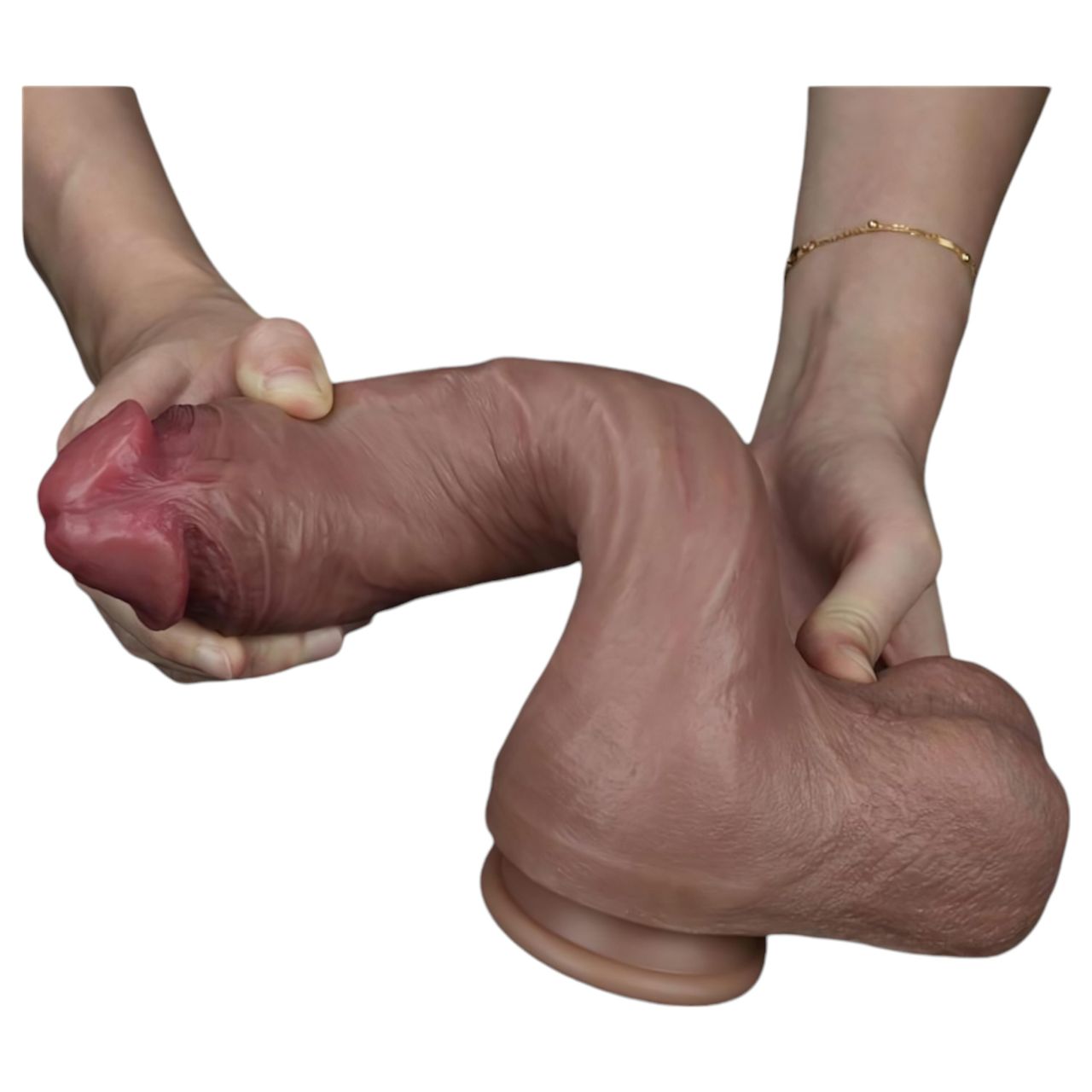 Lovetoy Nature Cock - kétrétegű élethű dildó - 26cm (natúr)