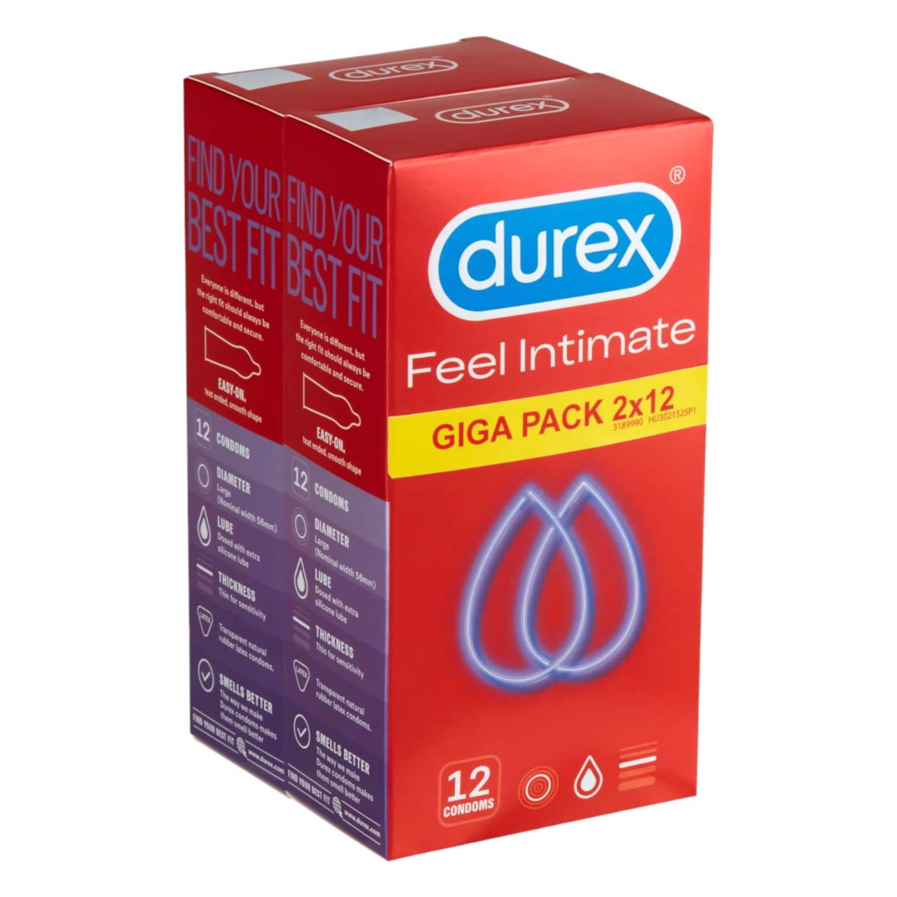 Durex Feel Intimate - vékonyfalú óvszer csomag (2x12db)