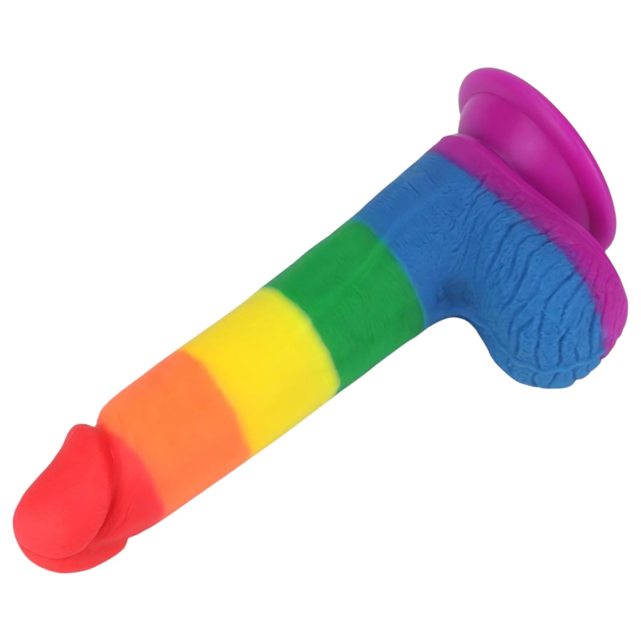 Lovetoy Prider - élethű herés dildó - 20cm (szivárvány) Lovetoy Prider - élethű herés dildó - 20cm (szivárvány)