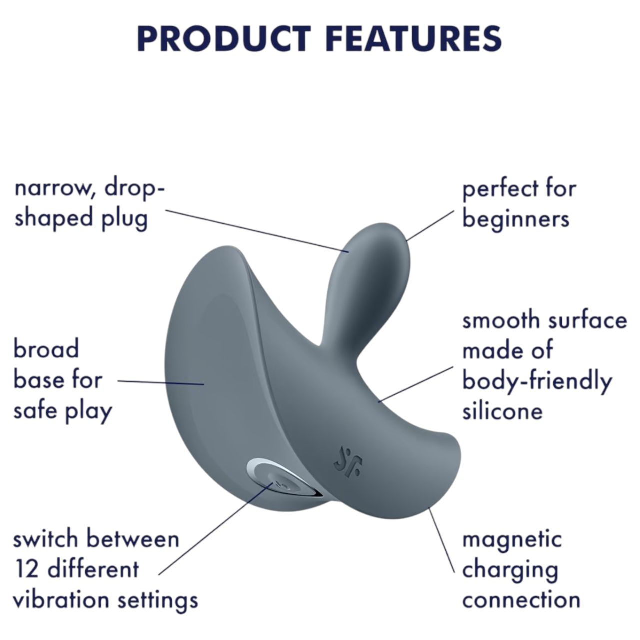 Satisfyer Booty Absolute Beginners 2 - anál vibrátor (szürke) Satisfyer Booty Absolute Beginners 2 - anál vibrátor (szürke)