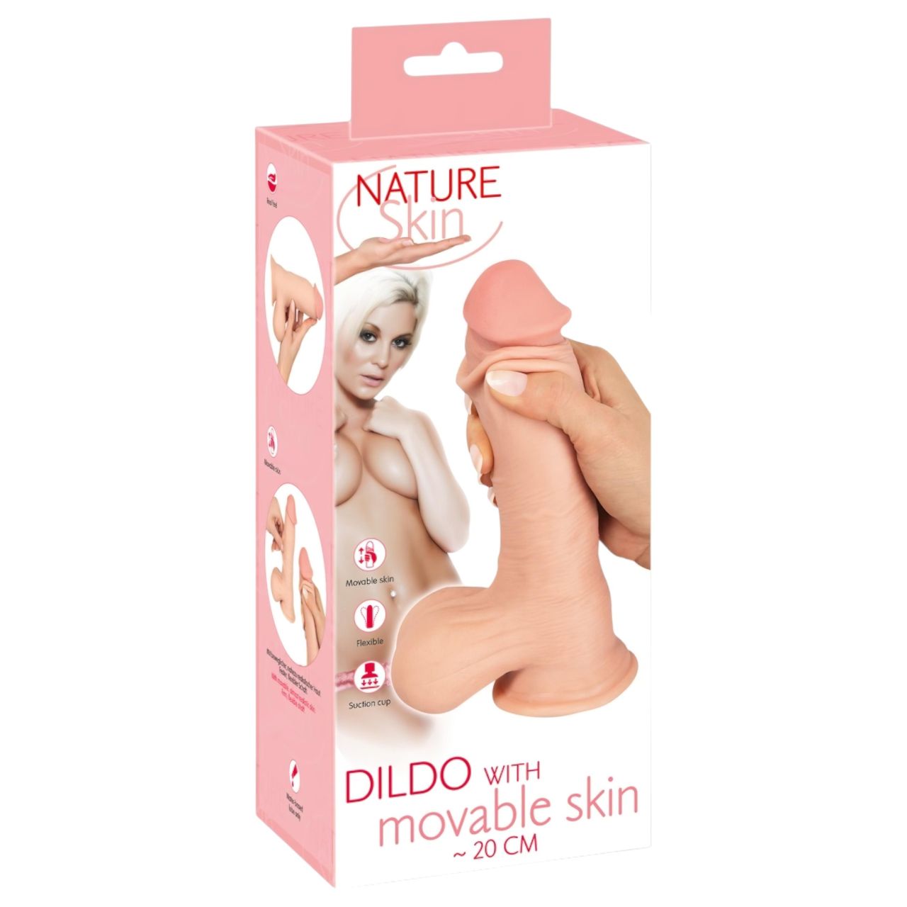 Nature Skin - dildó bőrrel - 20cm (natúr)