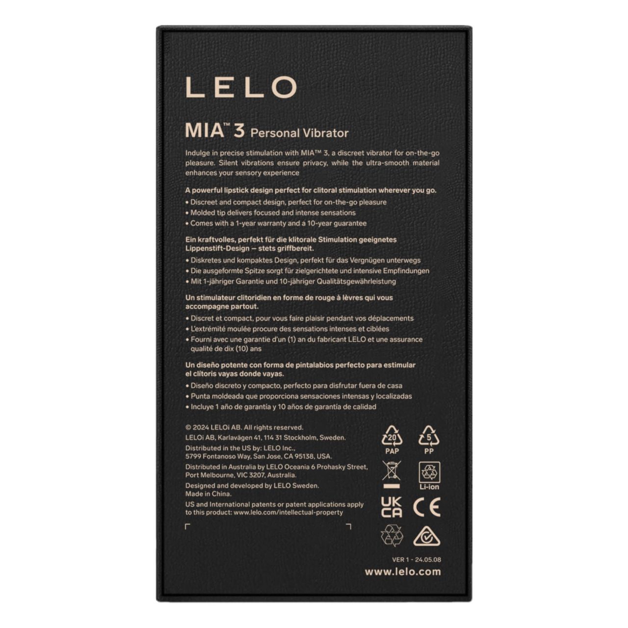 LELO Mia 3 - utazó rúzsvibrátor (lila)