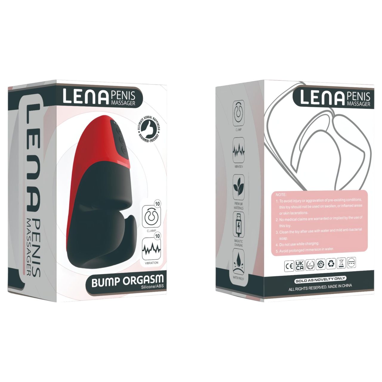 Lena - rezgő-szorító maszturbátor (piros) Lena - rezgő-szorító maszturbátor (piros)