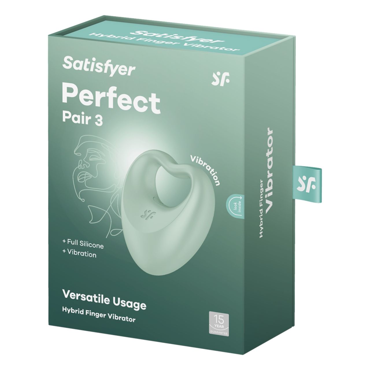 Satisfyer Perfect Pair 3 - 2in1 péniszgyűrű és ujjvibrátor (zöld)