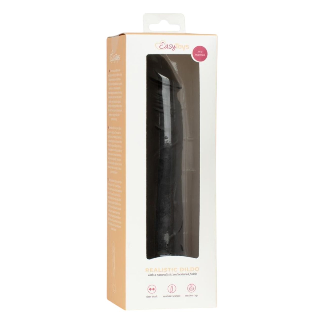 Easytoys - élethű dildó - 17,5 cm (fekete)