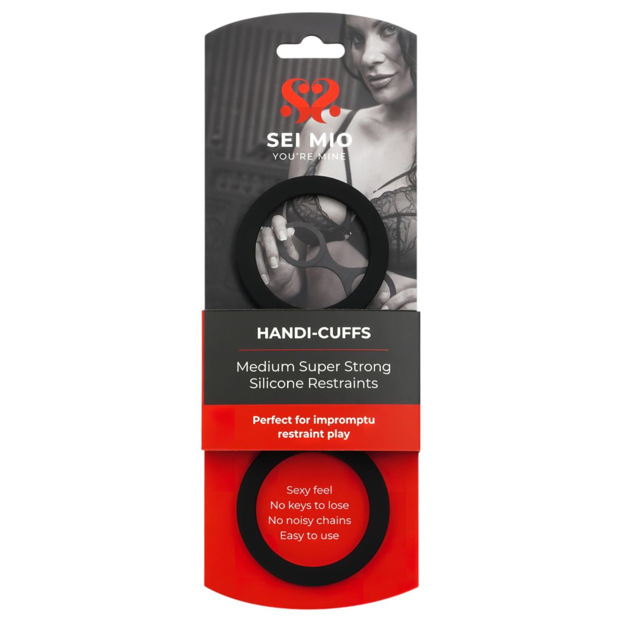 Sei Mio - szilikon bilincs - M (fekete) Sei Mio - szilikon bilincs - M (fekete)