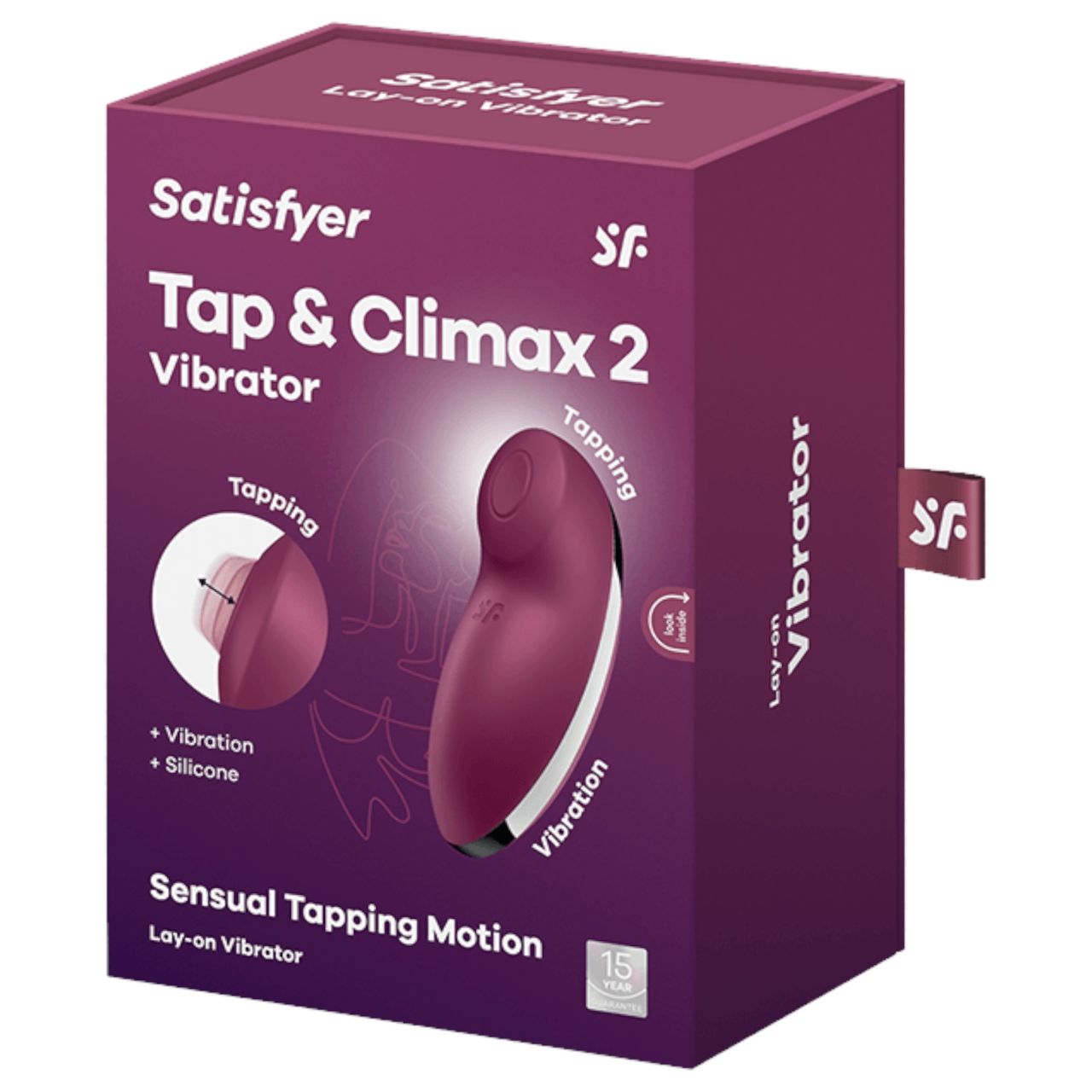 Satisfyer Tap & Climax 2 - 2in1 csiklóizgató és vibrátor (piros)