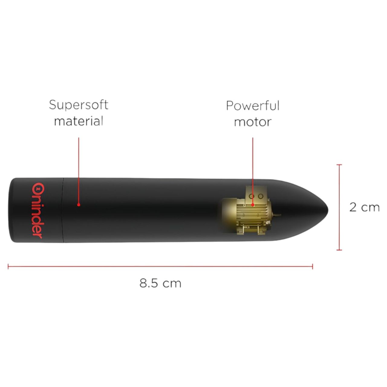Oninder - okos mini vibrátor (fekete) Oninder - okos mini vibrátor (fekete)