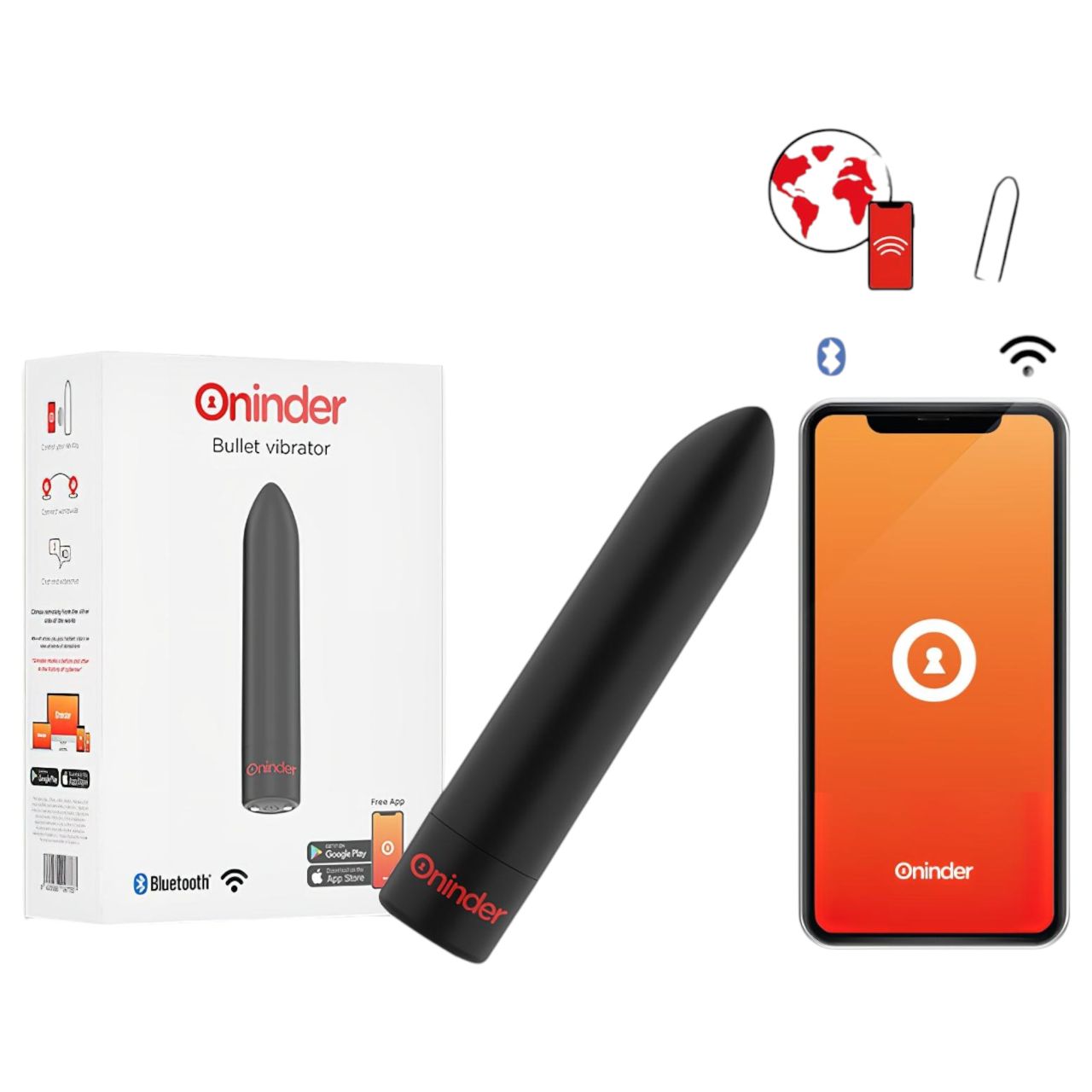 Oninder - okos mini vibrátor (fekete) Oninder - okos mini vibrátor (fekete)