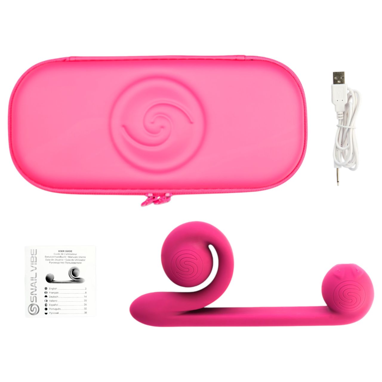 Snail Vibe Duo - akkus, 3in1 stimulációs vibrátor (pink)