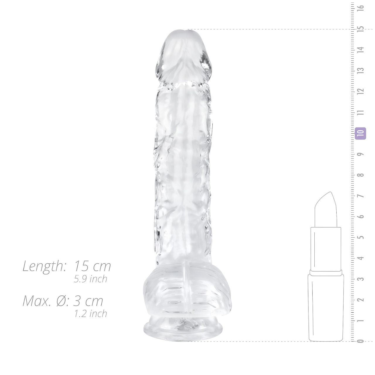EasyToys - herés dildó - 13,5cm (átlátszó) EasyToys - herés dildó - 13,5cm (átlátszó)
