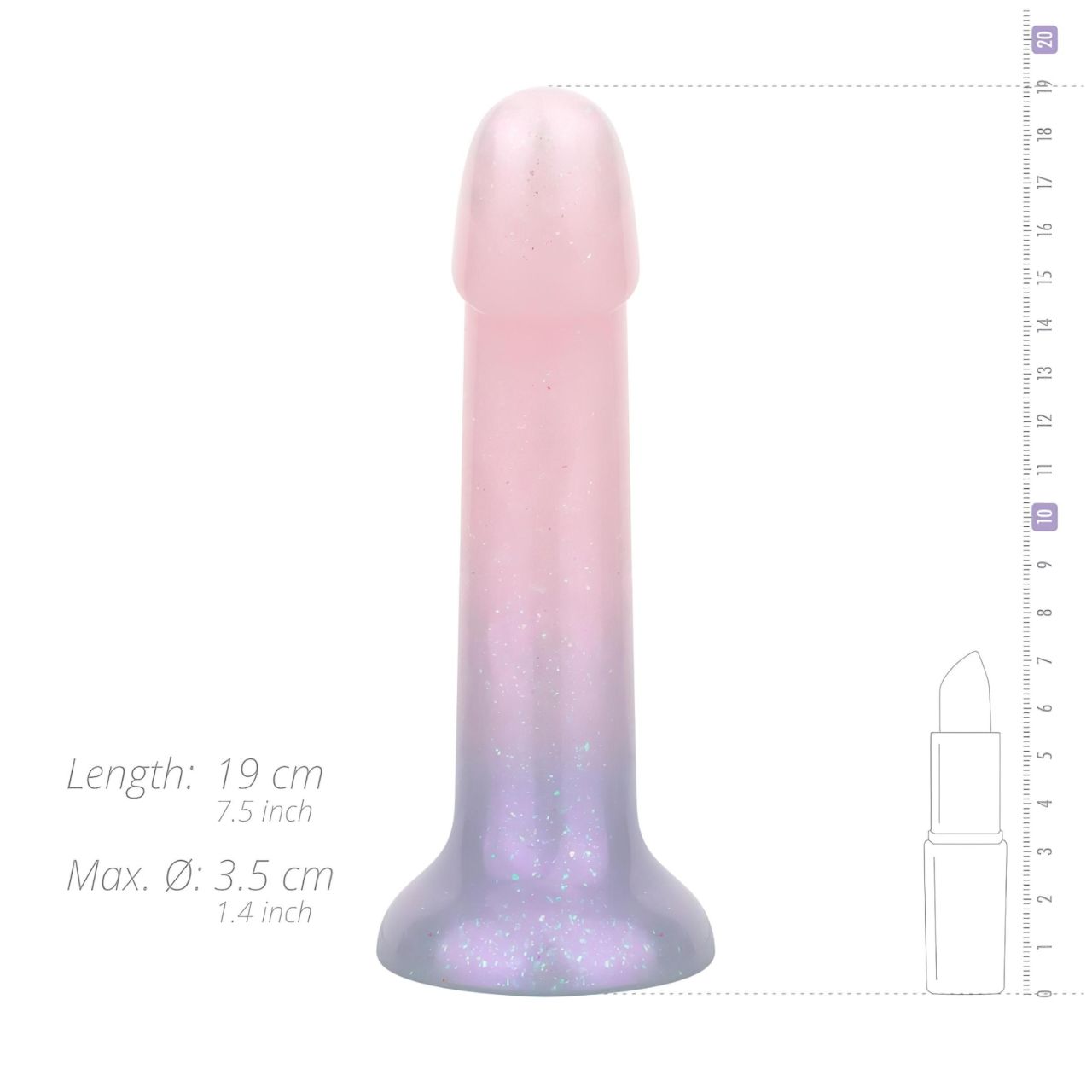 EasyToys Mermaid - csillámos dildó - 19cm (pink) EasyToys Mermaid - csillámos dildó - 19cm (pink)