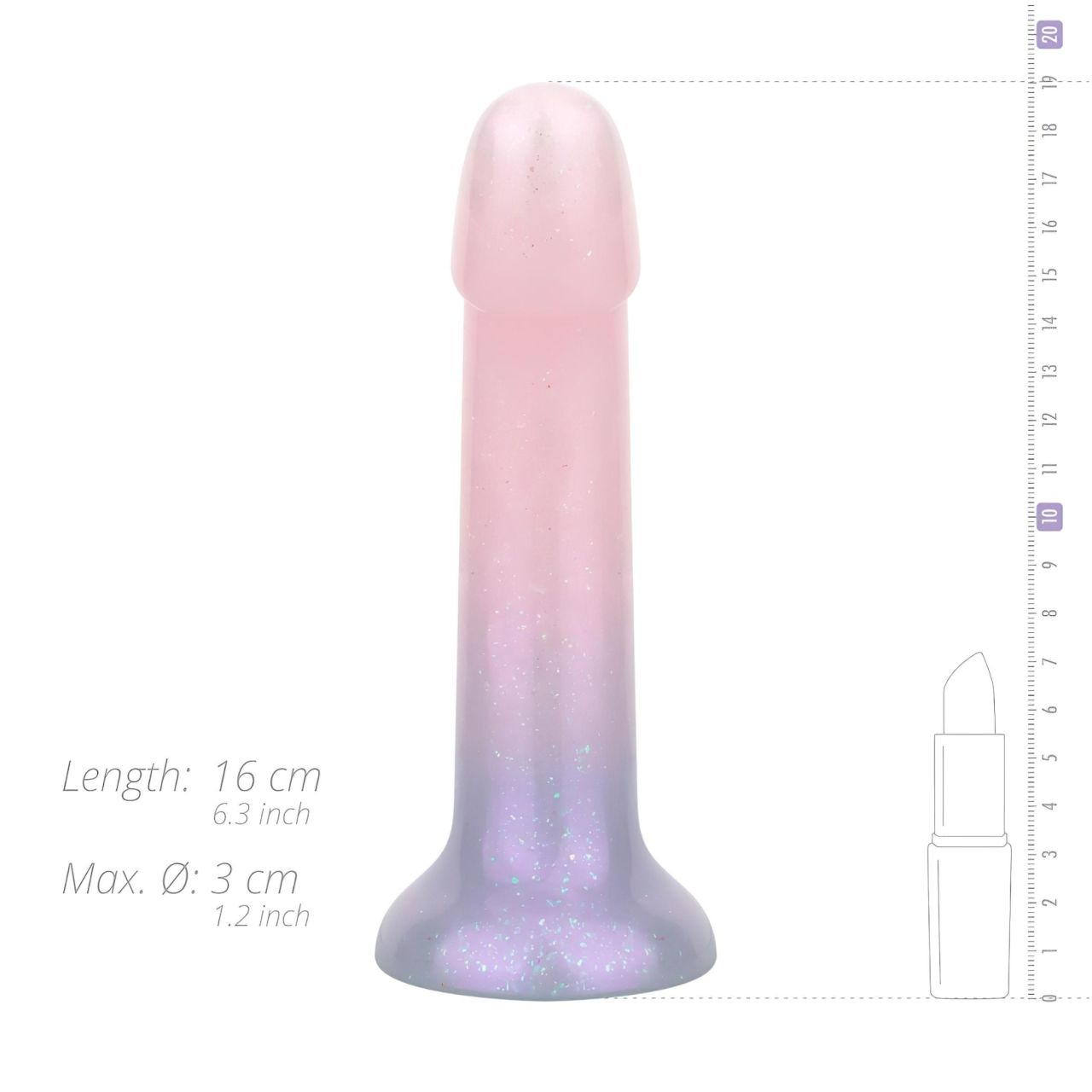 EasyToys Mermaid - csillámos dildó - 15cm (pink) EasyToys Mermaid - csillámos dildó - 15cm (pink)