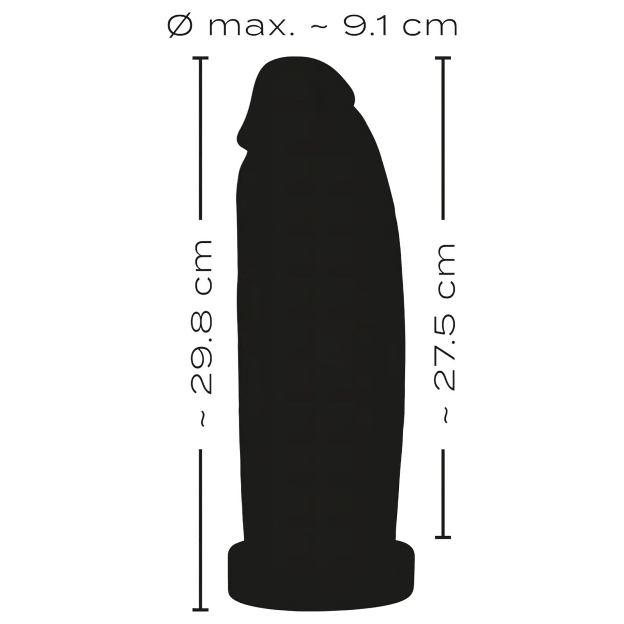 Realistixxx Real Giant - giga dildó - 30 cm (fekete) Realistixxx Real Giant - giga dildó - 30 cm (fekete)