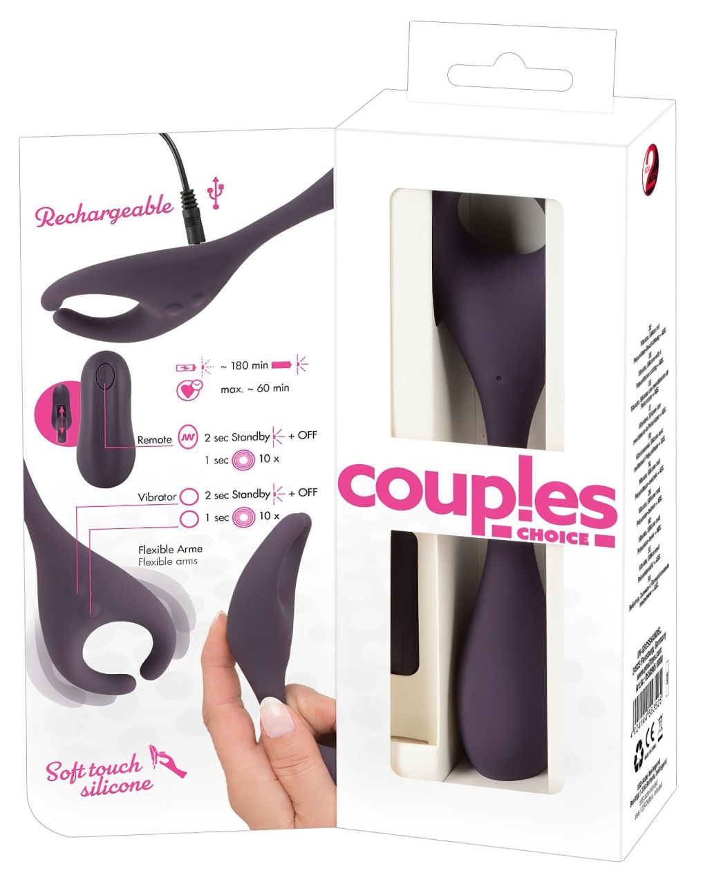 Couples Choice - akkus, rádiós 2 motoros vibrátor (lila)