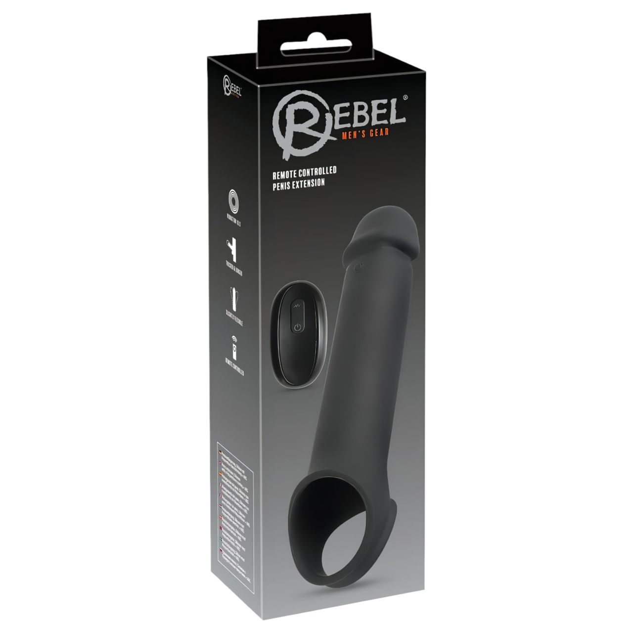 Rebel - akkus, rádiós vibrációs péniszköpeny (fekete) Rebel - akkus, rádiós vibrációs péniszköpeny (fekete)
