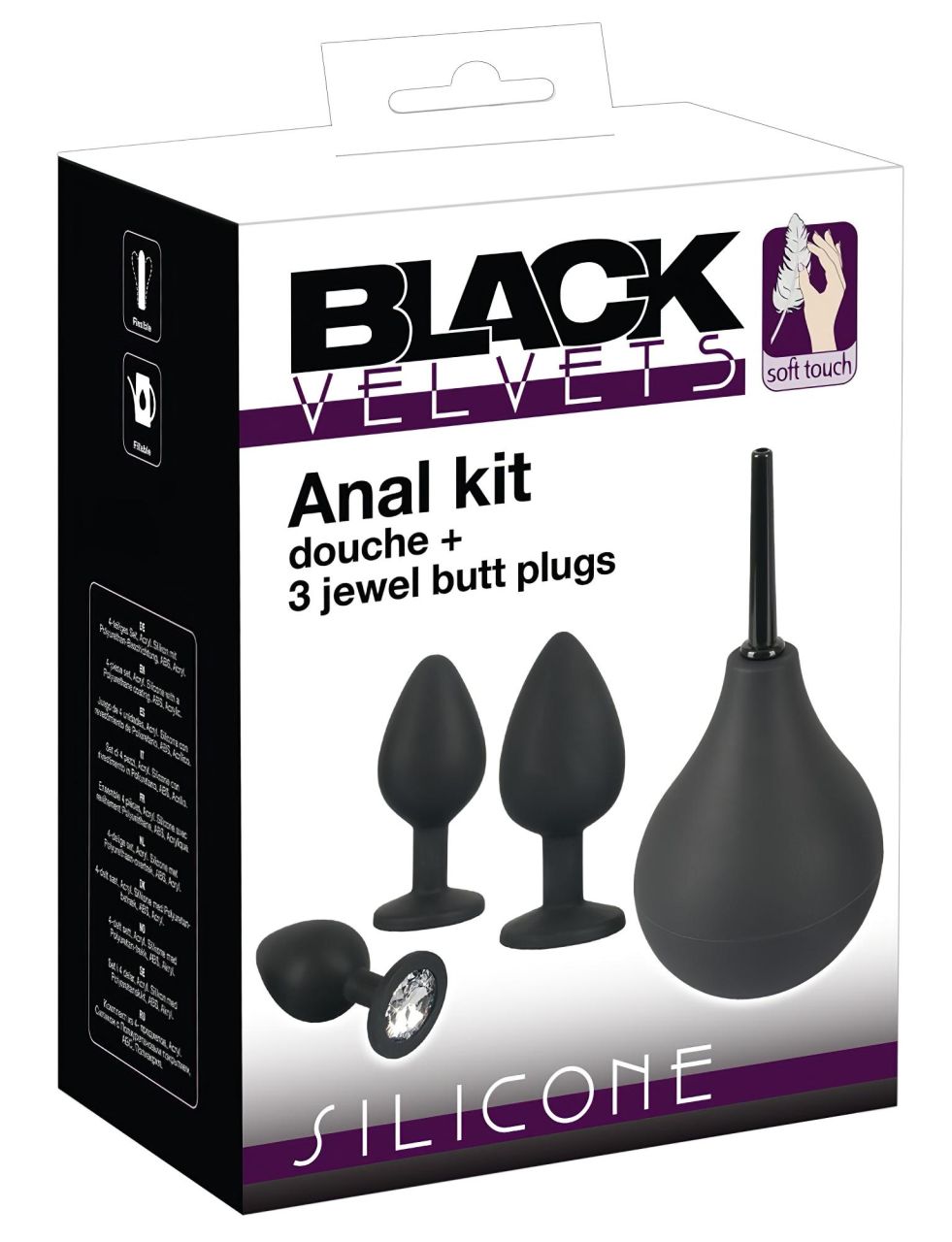 Black Velvet - anál plug szett (4 részes) - fekete Black Velvet - anál plug szett (4 részes) - fekete