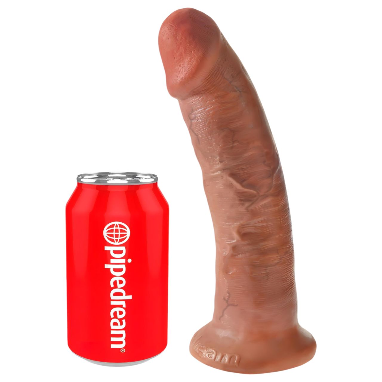 King Cock 9 - tapadókorongos élethű dildó (23cm) - sötét natúr King Cock 9 - tapadókorongos élethű dildó (23cm) - sötét natúr