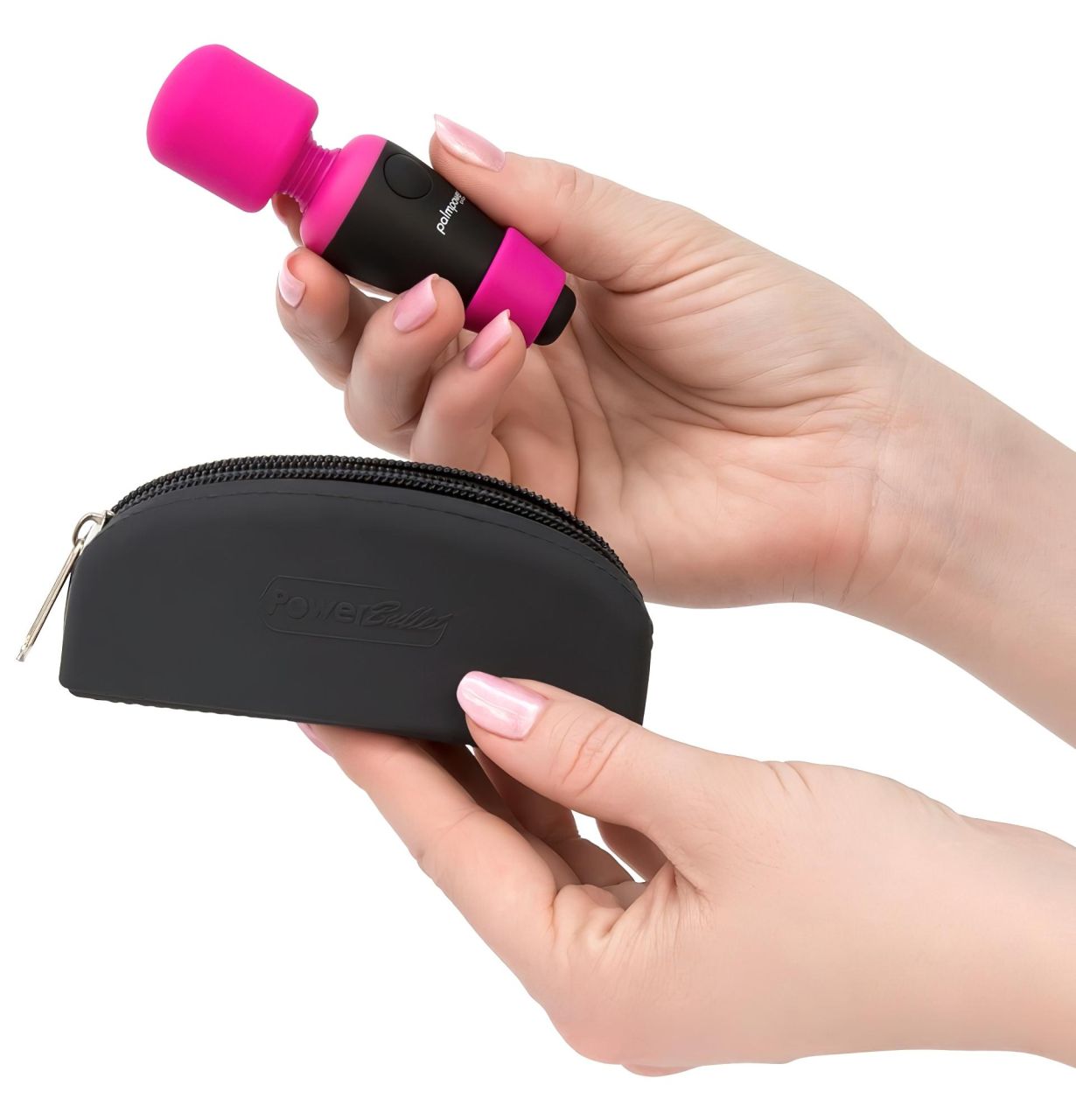 PalmPower Pocket Wand - mini masszírozó vibrátor (pink-fekete) PalmPower Pocket Wand - mini masszírozó vibrátor (pink-fekete)