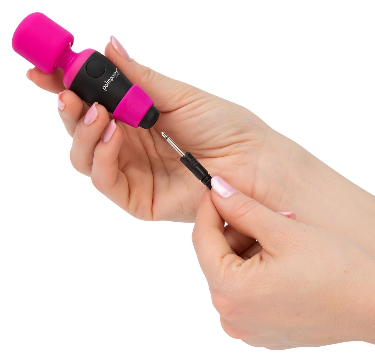 PalmPower Pocket Wand - mini masszírozó vibrátor (pink-fekete) PalmPower Pocket Wand - mini masszírozó vibrátor (pink-fekete)