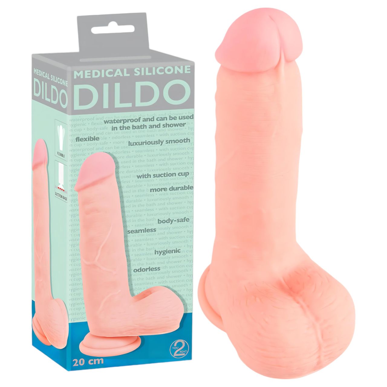 Medical - egyenes orvosi szilikon dildó (20cm) - natúr Medical - egyenes orvosi szilikon dildó (20cm) - natúr