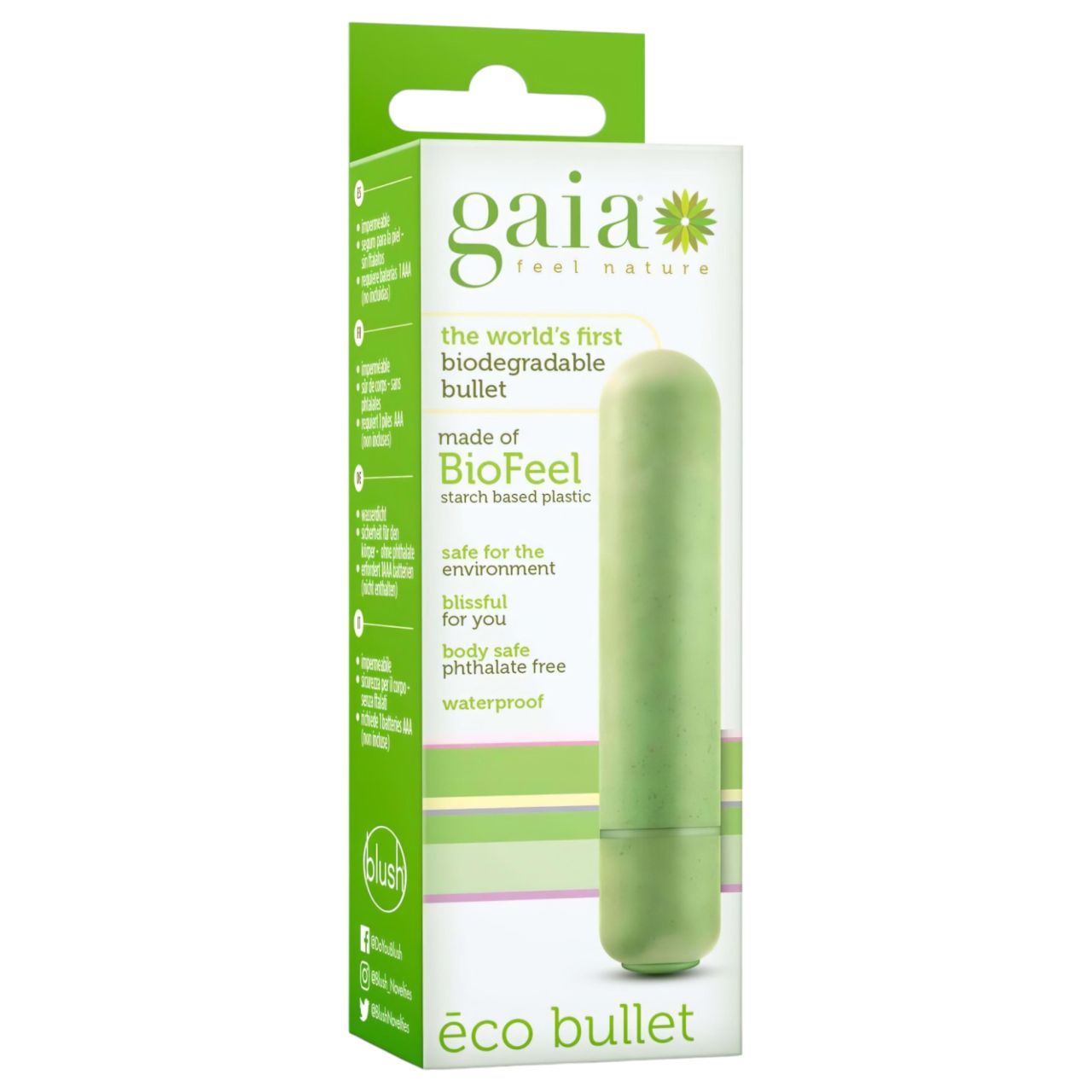 Gaia Eco M - környezetbarát rúdvibrátor (zöld) - közepes Gaia Eco M - környezetbarát rúdvibrátor (zöld) - közepes