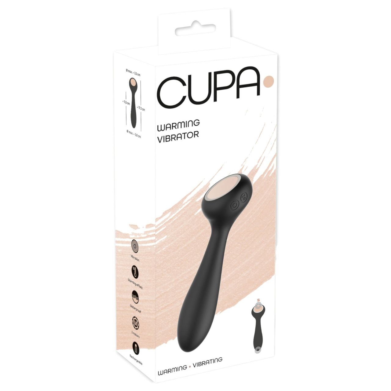 / You2Toys CUPA - akkus, melegítős 2in1 vibrátor (fekete)