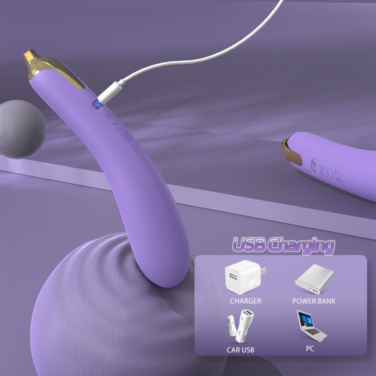 Sex HD - padlizsán vibrátor (lila) Sex HD - padlizsán vibrátor (lila)