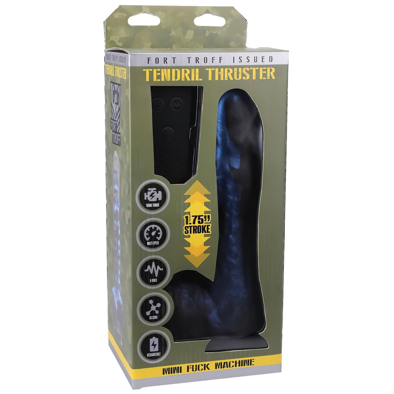 Doc Johnson Mini F-Machine Tendril - rádiós lökő vibrátor (kék) Doc Johnson Mini F-Machine Tendril - rádiós lökő vibrátor (kék)
