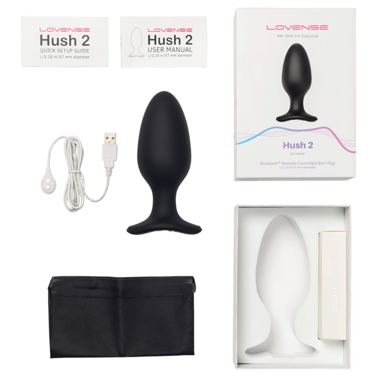 LOVENSE Hush 2 L - akkus kis anál vibrátor (57mm) - fekete LOVENSE Hush 2 L - akkus kis anál vibrátor (57mm) - fekete