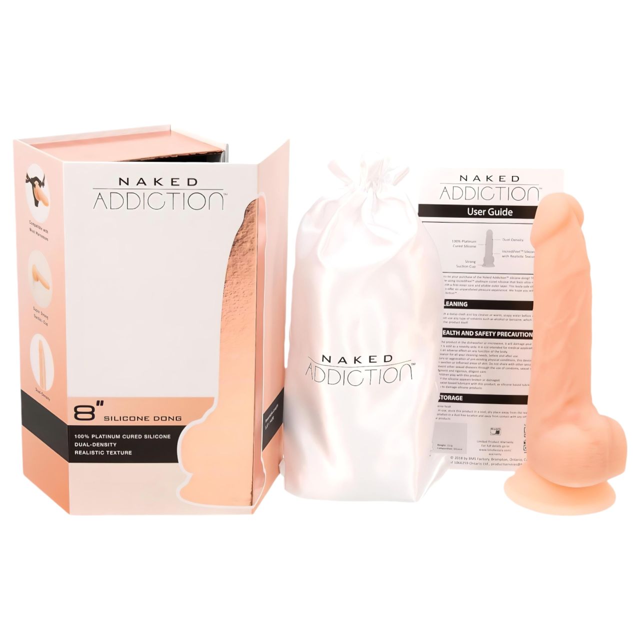 / Naked Addiction 8 - tapadókorongos, élethű dildó (20cm)