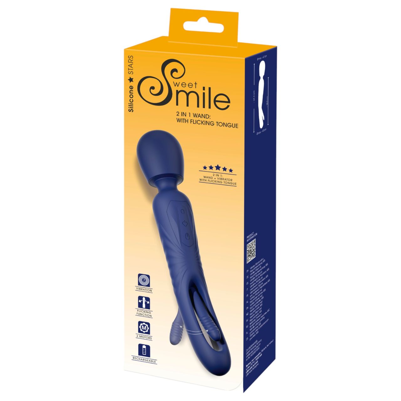 Smile - 2in1 nyelves masszírozó vibrátor (kék) Smile - 2in1 nyelves masszírozó vibrátor (kék)