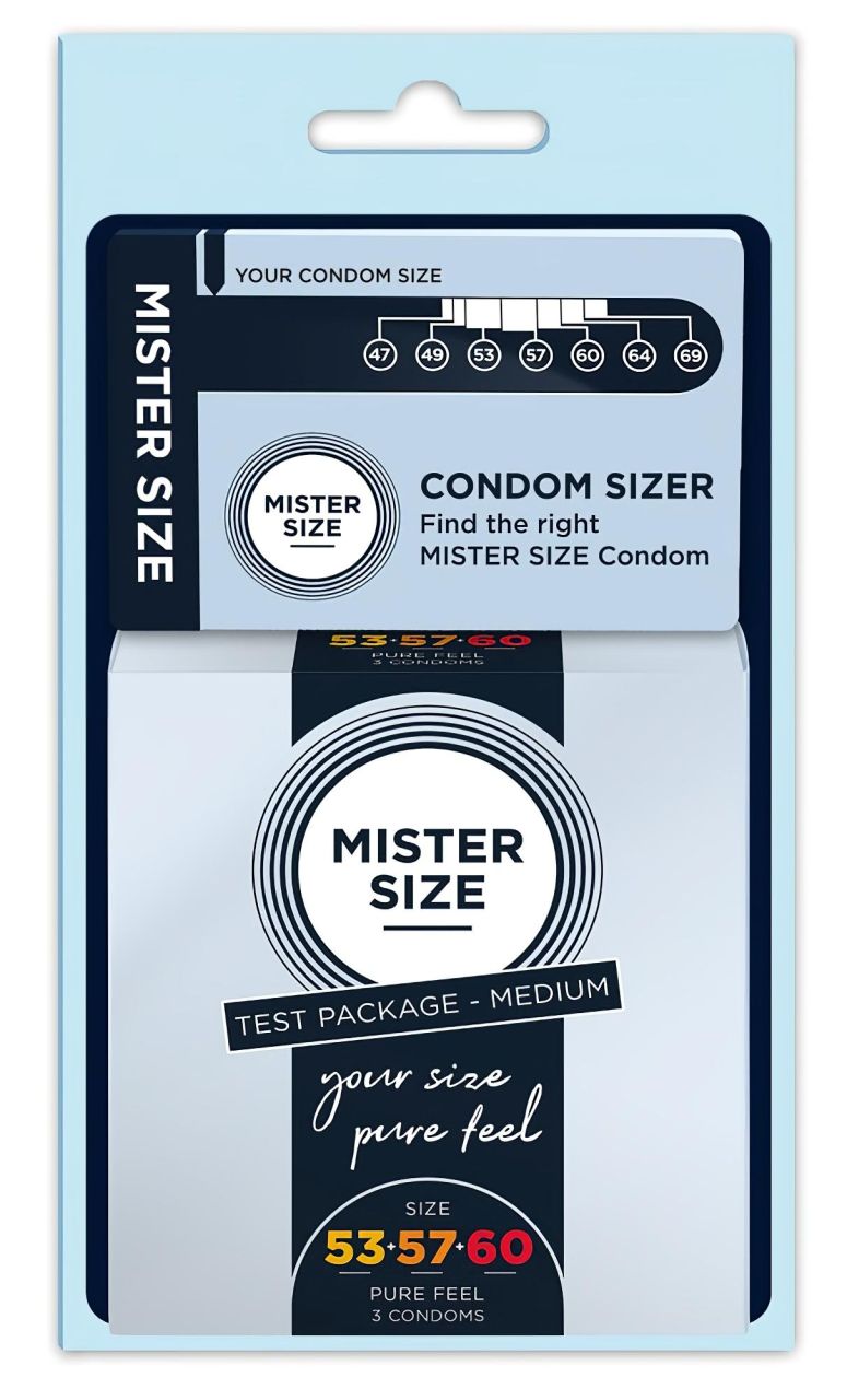 Mister Size óvszer Tesztcsomag Péniszmérővel - 3db