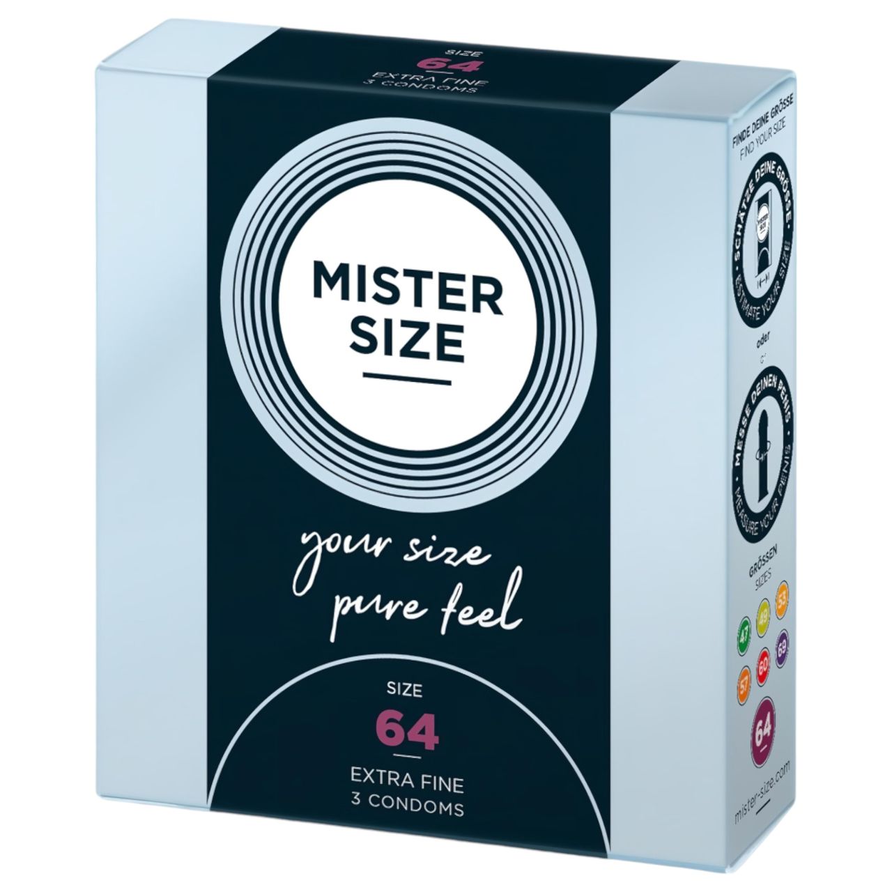 Mister Size - vékony óvszer, extra nagy méret (64 mm, 3 db) Mister Size - vékony óvszer, extra nagy méret (64 mm, 3 db)
