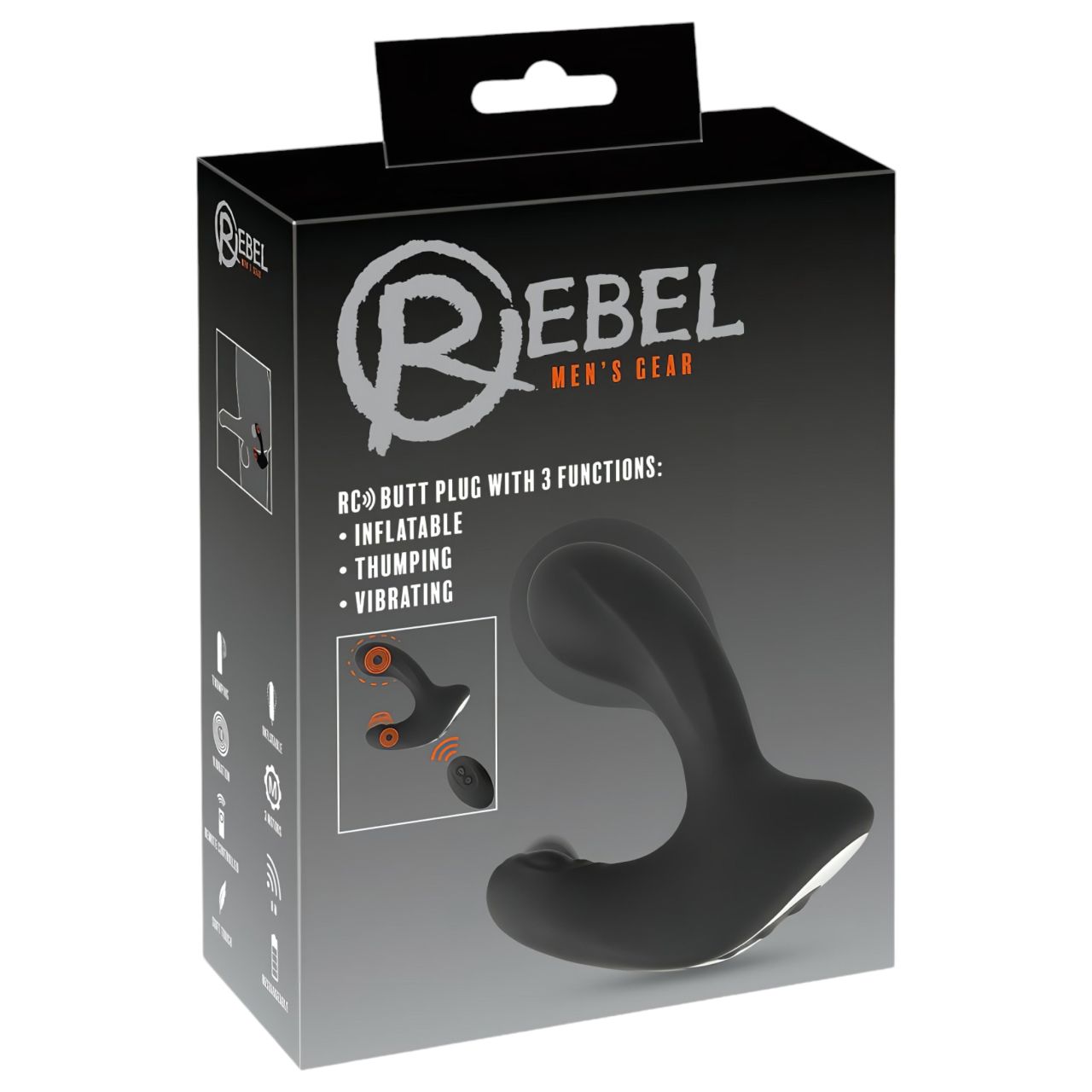Rebel RC - akkus, rádiós pumpálható anál vibrátor (fekete) Rebel RC - akkus, rádiós pumpálható anál vibrátor (fekete)