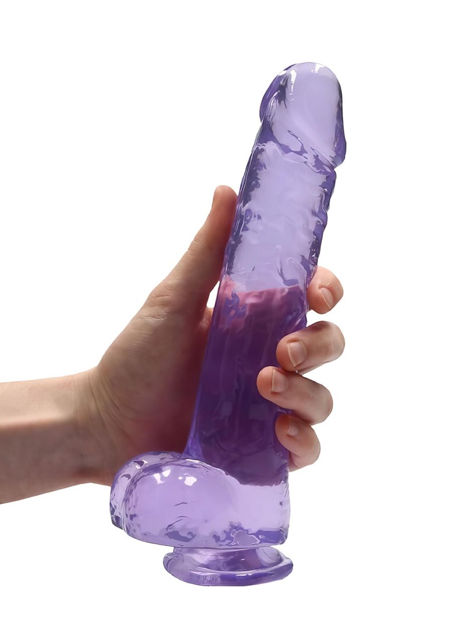 REALROCK - átlátszó élethű dildó - lila (22cm) REALROCK - átlátszó élethű dildó - lila (22cm)