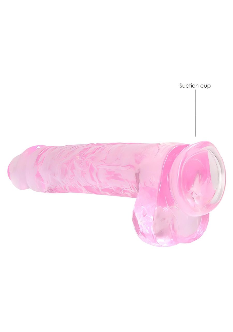 REALROCK - átlátszó élethű dildó - pink (22cm) REALROCK - átlátszó élethű dildó - pink (22cm)