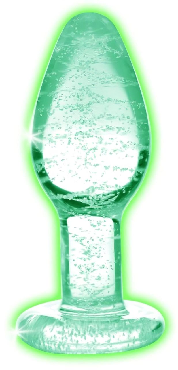 Booty Sparks Glow in the Dark M - üveg anál plug (átlátszó) Booty Sparks Glow in the Dark M - üveg anál plug (átlátszó)