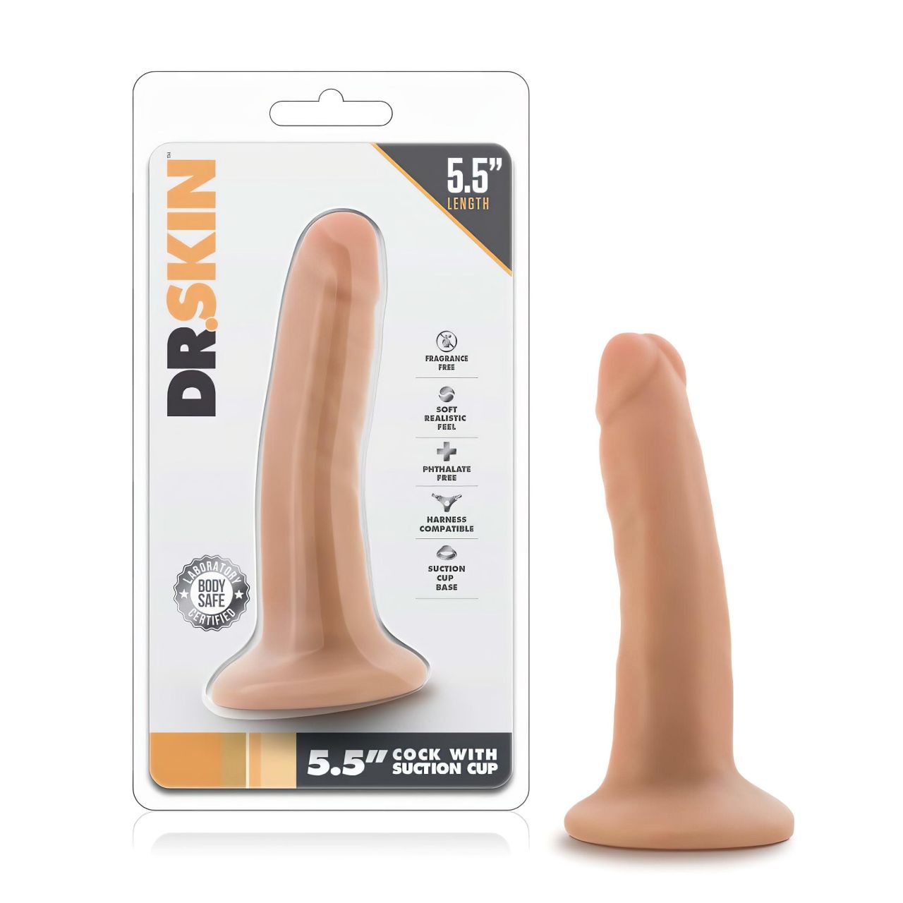 Dr. Skin 5,5 - tapadókorongos élethű dildó - natúr (14cm) Dr. Skin 5,5 - tapadókorongos élethű dildó - natúr (14cm)